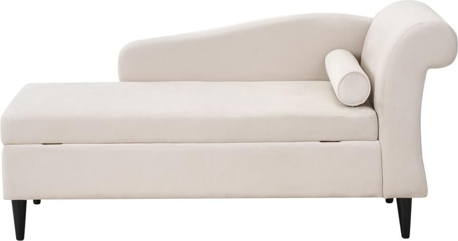 Beliani LUIRO Chaise longue Beige Rechtszijdig Fluweel