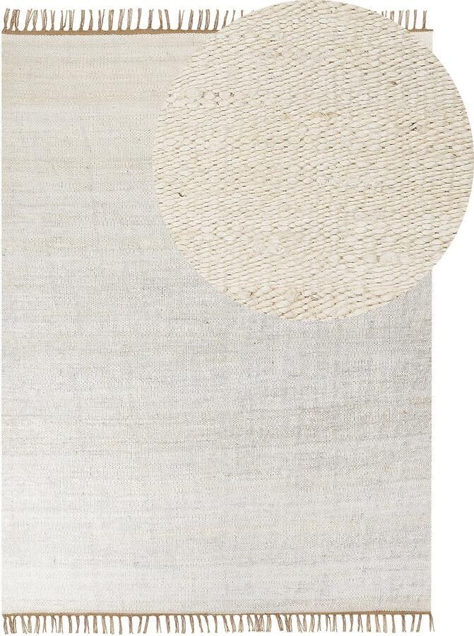 Beliani LUNIA Jute vloerkleed Lichtbeige 160 x 230 cm Jute