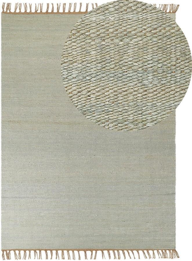 Beliani LUNIA Jute vloerkleed Lichtgroen 160 x 230 cm Jute