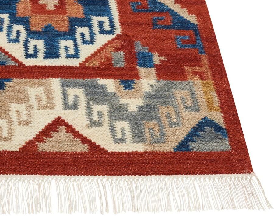 Beliani LUSARAT Kelim vloerkleed Multicolor 80 x 150 cm Wol - Foto 2