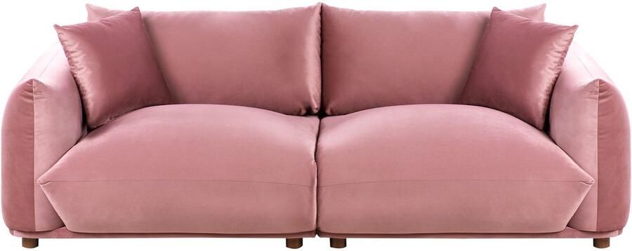 Beliani LUVOS Driezitsbank Donkerbruin Fluweel