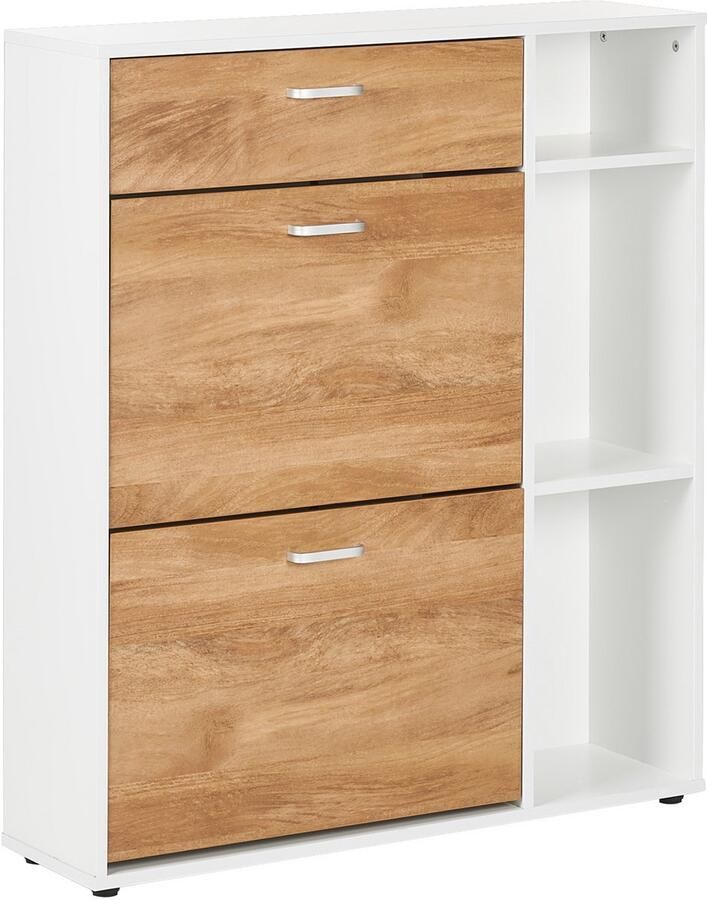 Beliani MACKAY Schoenenkast Lichthout Wit Vezelplaat