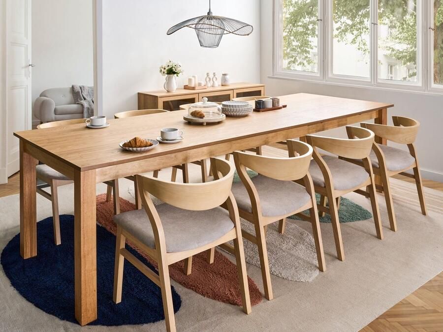 Beliani Eettafel uitschuifbaar MADURA Licht essenhout 180 280 cm 100 cm