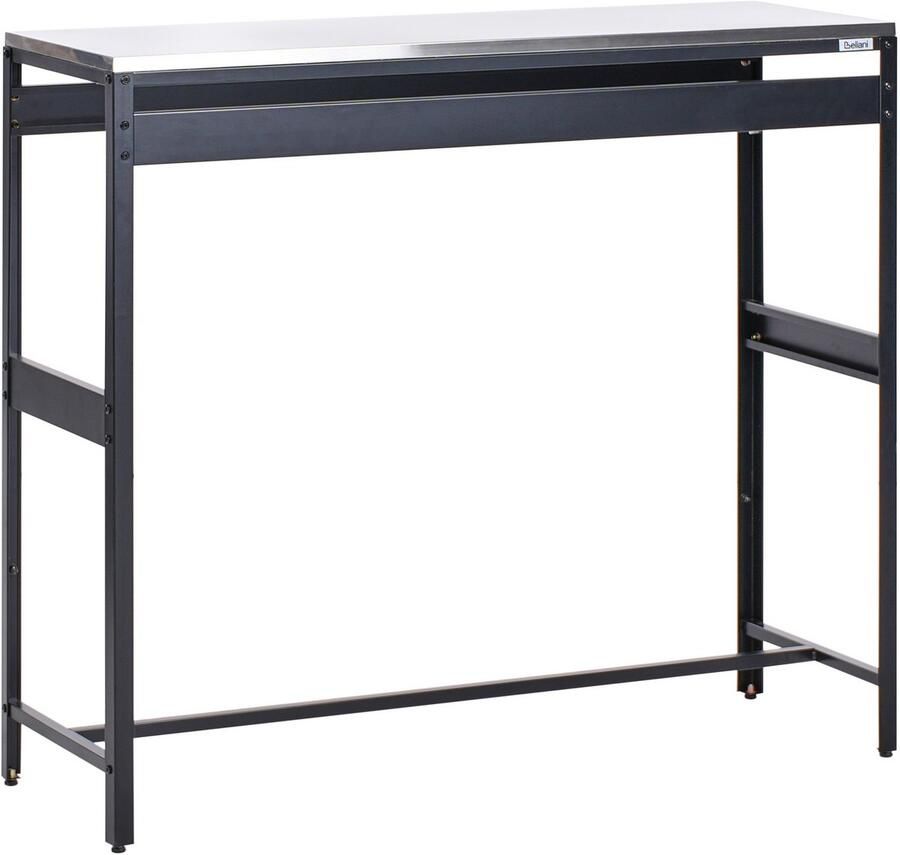 Beliani MAENZA Buitenkeukenkast met bartafel Zwart Staal