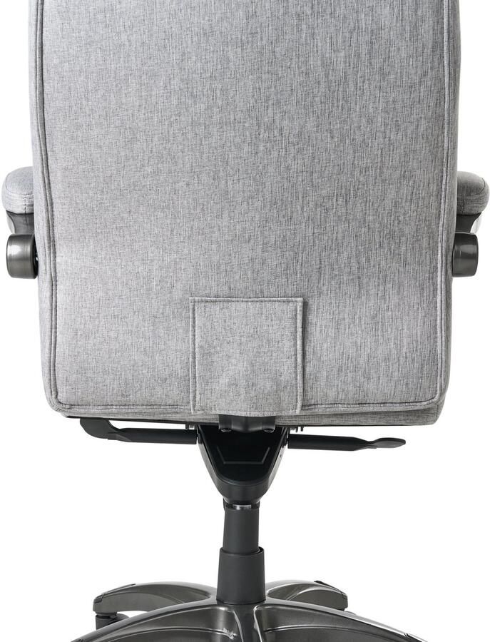 Beliani Directeursstoel Draaibaar MAGNUS Linnen Grijs
