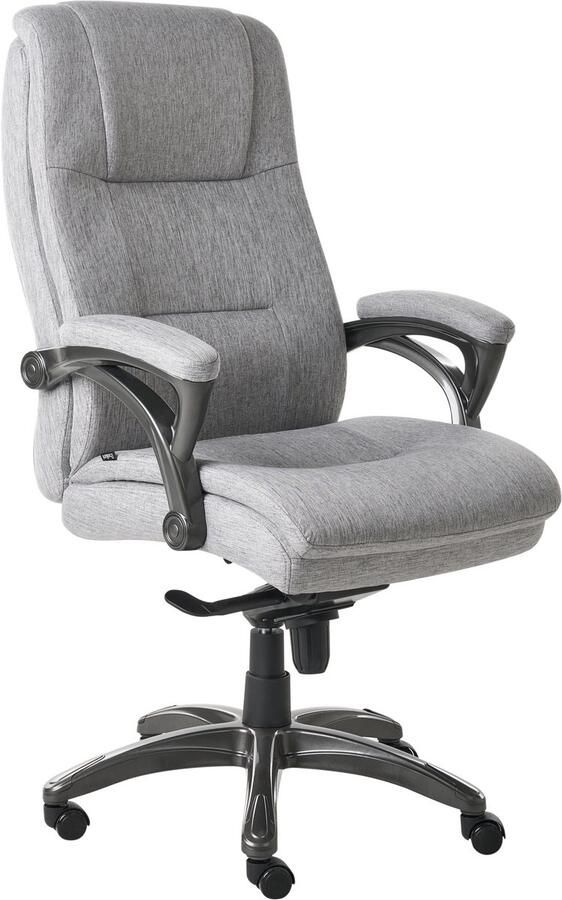 Beliani Directeursstoel Draaibaar MAGNUS Linnen Grijs - Foto 2