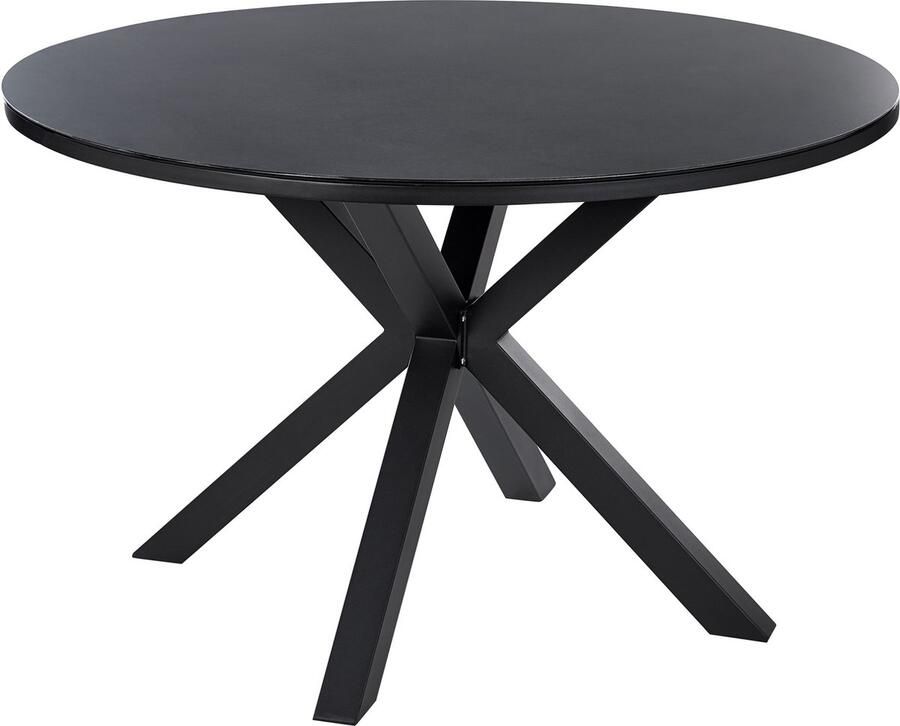 Beliani MALETTO Ronde eettafel Zwart 120 cm Aluminium