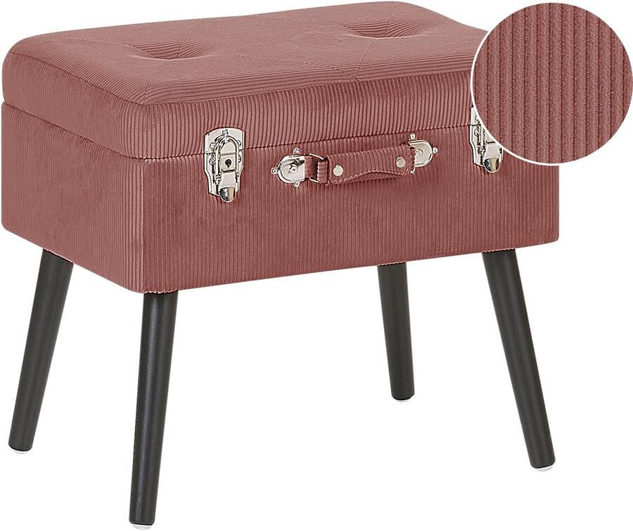 Beliani MALLARD Hocker-Zwart-Corduroy - Foto 2