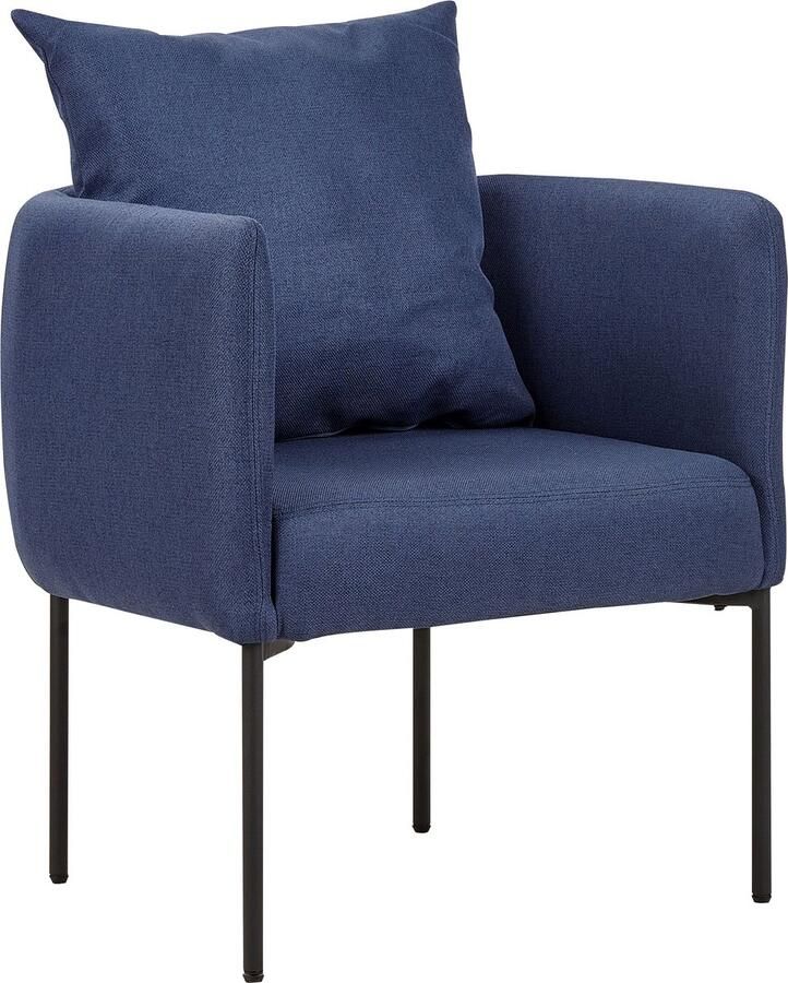 Beliani MALMOS Fauteuil Donkerblauw Kunstlinnen