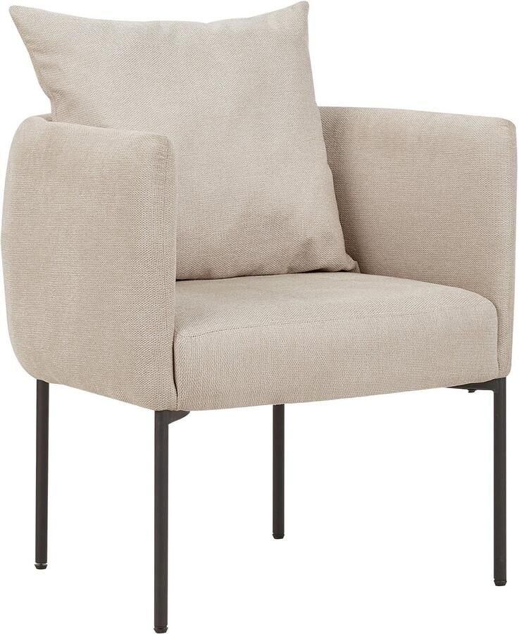 Beliani MALMOS Fauteuil Lichtbeige Kunstlinnen