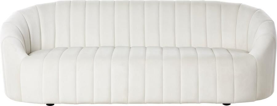 Beliani Bank MALUNG Fluweel Gebroken wit 3-zitter