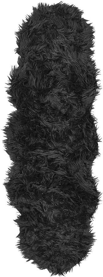 Beliani Vloerkleed van imitatie schapenvacht zwart 180 x 60 cm MAMUNGARI