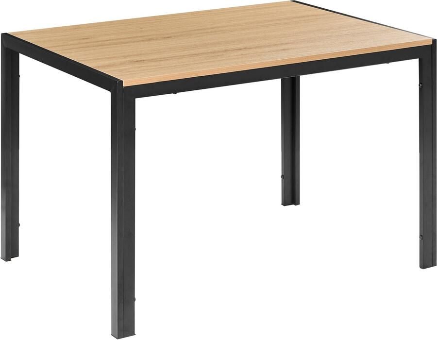 Beliani MANN Eettafel Lichtbruin Zwart 120 x 70 cm Hout