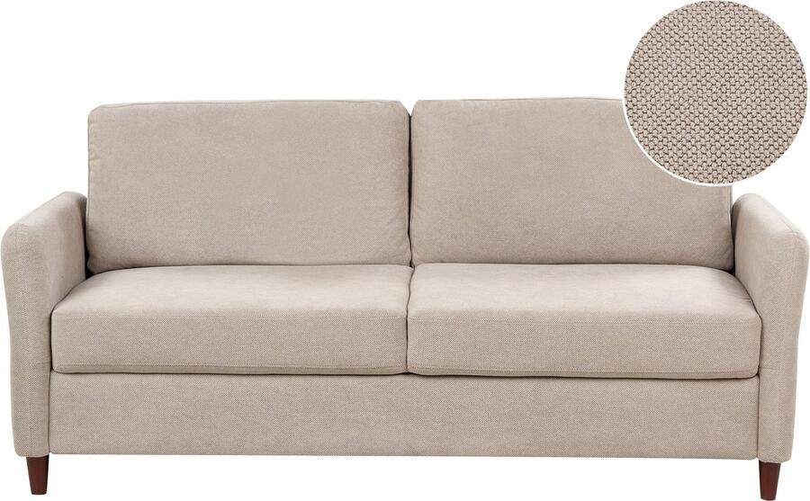 Beliani MARE Driezitsbank met opbergruimte Taupe Corduroy - Foto 2