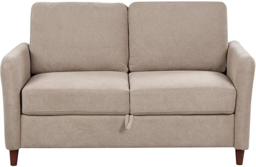 Beliani MARE Tweezitsbank met opbergruimte Taupe Corduroy