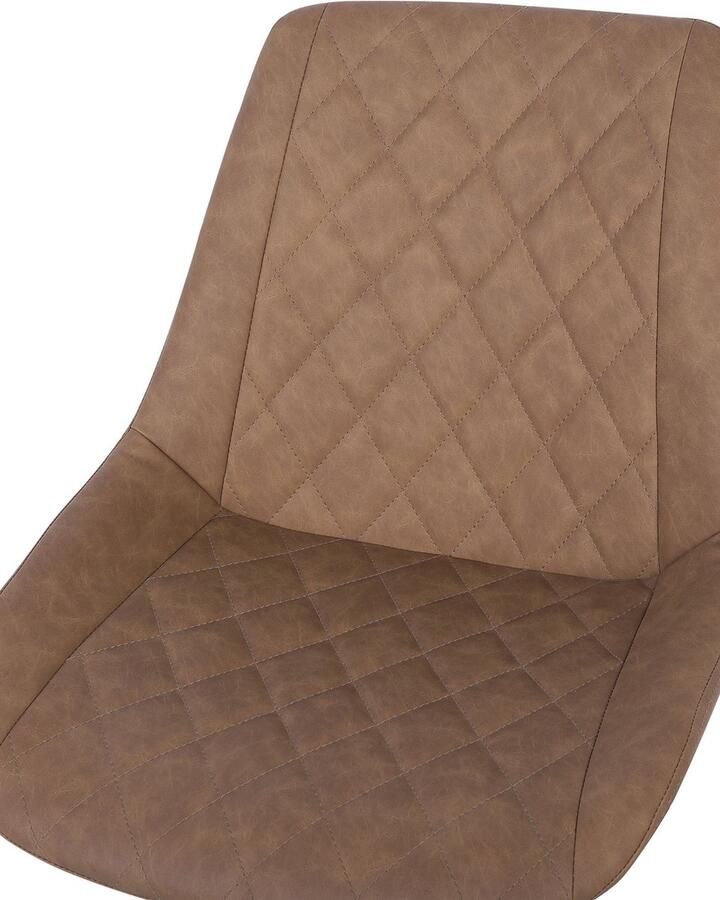 Beliani Bureaustoel Draaibaar MARIBEL Kunstleer Goudbruin