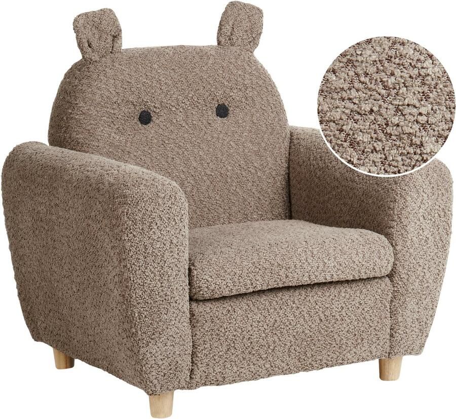 Beliani MARIBO Kinderfauteuil Bruin Bouclé