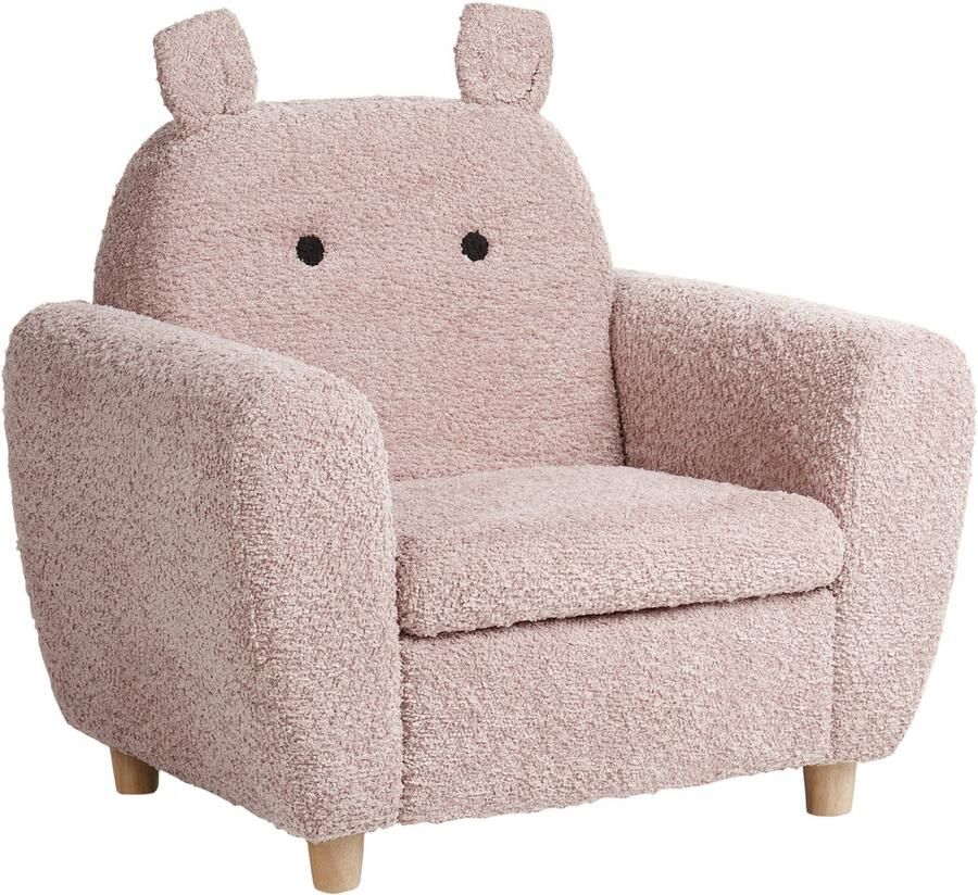Beliani MARIBO Kinderfauteuil Pastelroze Bouclé