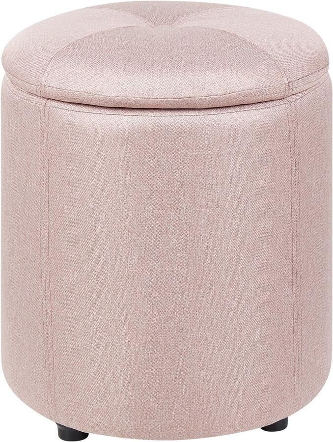 Beliani Poef met opbergruimte MARYLAND Roze 38 cm 38 cm 40 cm