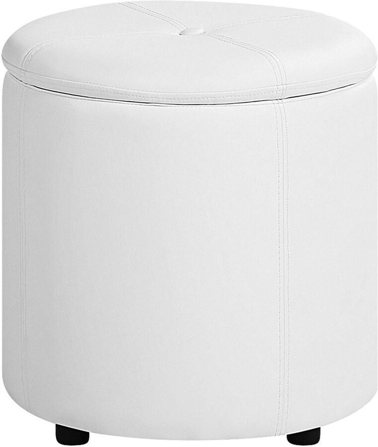 Beliani Poef met opbergruimte MARYLAND Kunstleer Wit 38 cm 38 cm 40 cm