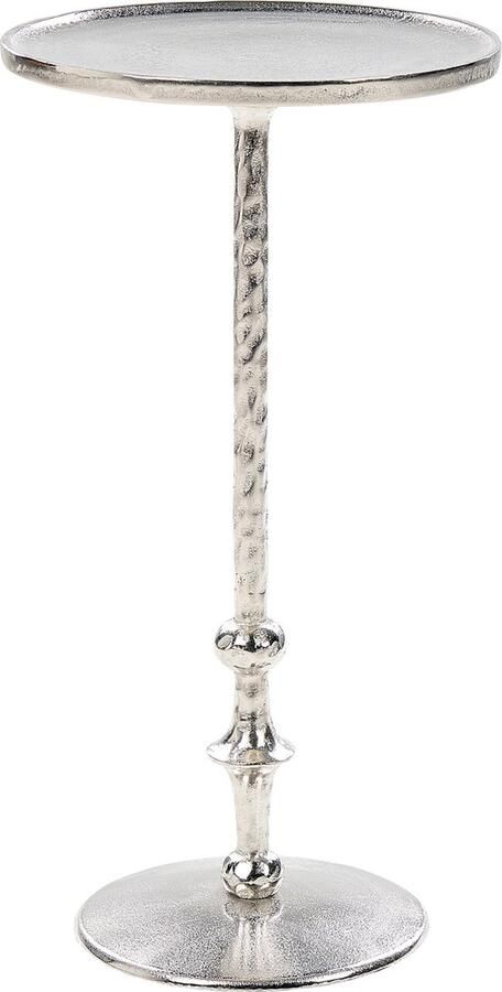 Beliani MEDA Bijzettafel Zilver Aluminium
