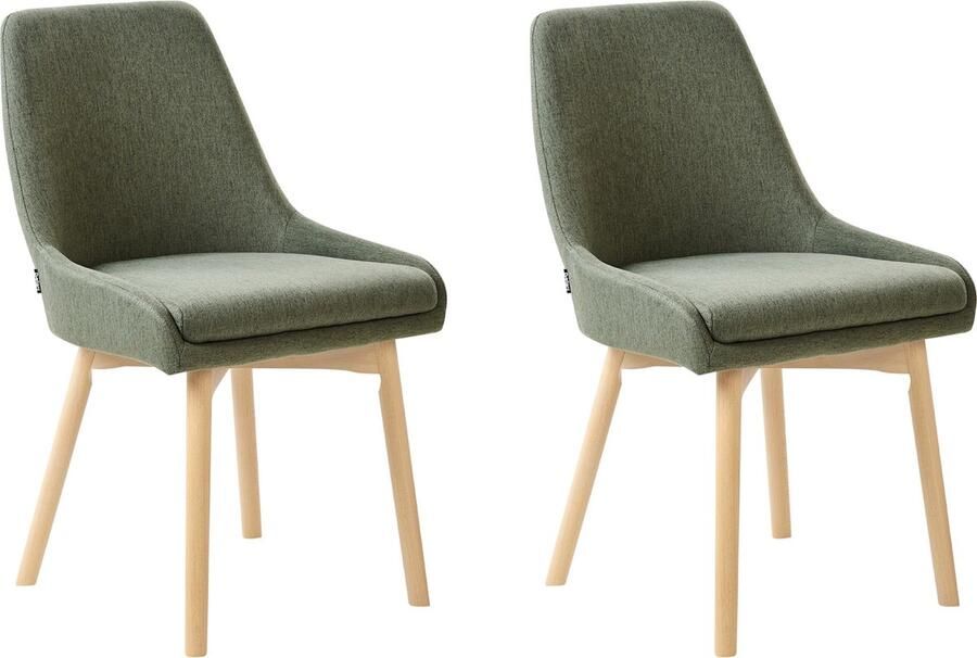 Beliani MELFORT Eetkamerstoel set van 2 Donkergroen Polyester