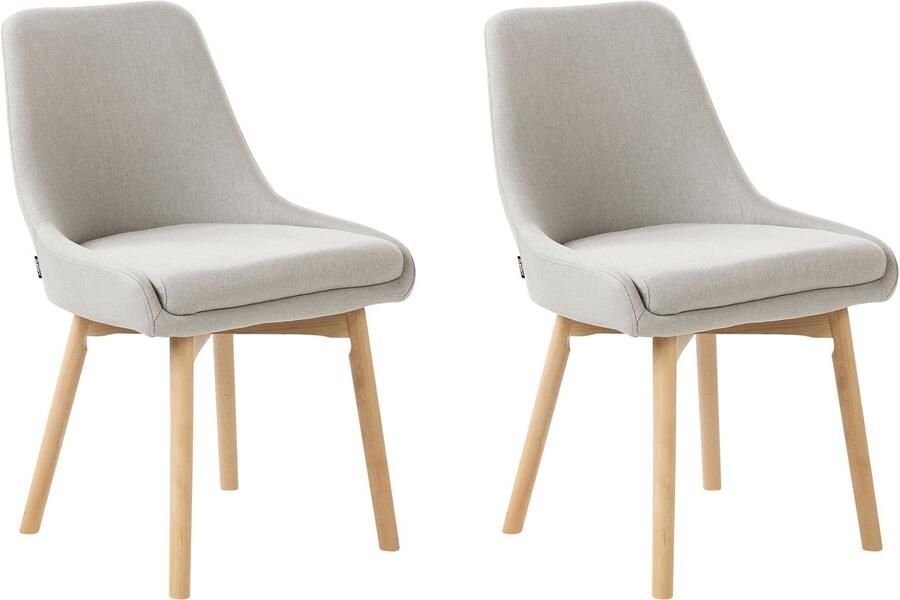 Beliani MELFORT II Eetkamerstoel set van 2 Lichtgrijs Polyester