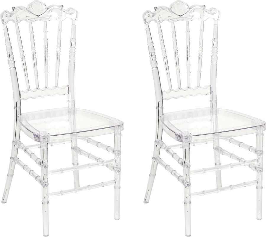 Beliani MENDON Eetkamerstoel set van 2 Transparant Plastic