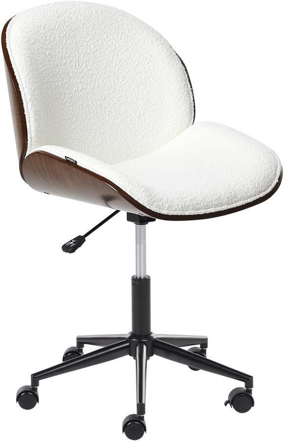 Beliani MENESHA Bureaustoel Donkerhout Wit Polyester