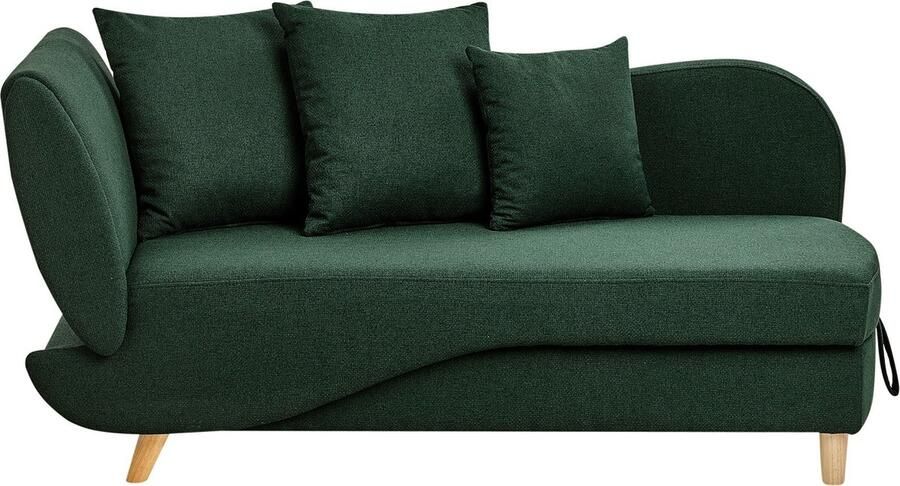 Beliani MERI II Chaise longue Groen Linkszijdig Polyester