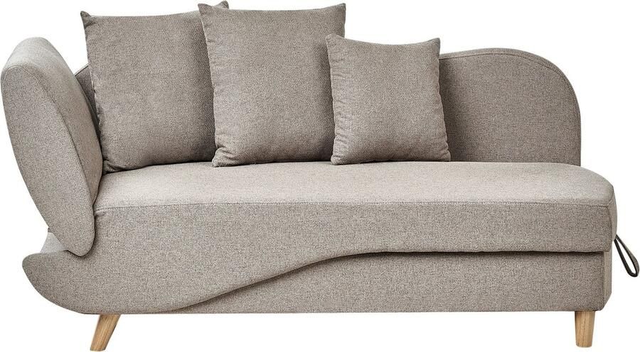 Beliani MERI II Chaise longue Lichtbruin Linkszijdig Polyester