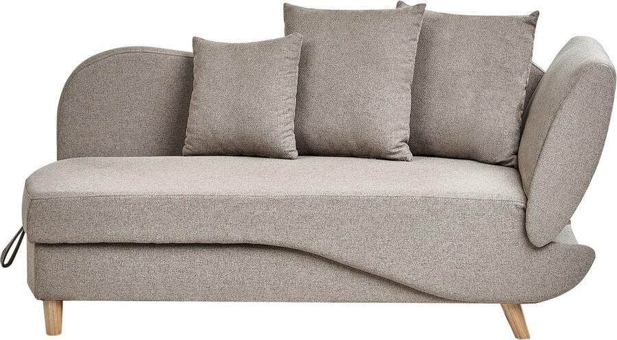 Beliani MERI II Chaise longue Lichtbruin Rechterzijde Polyester