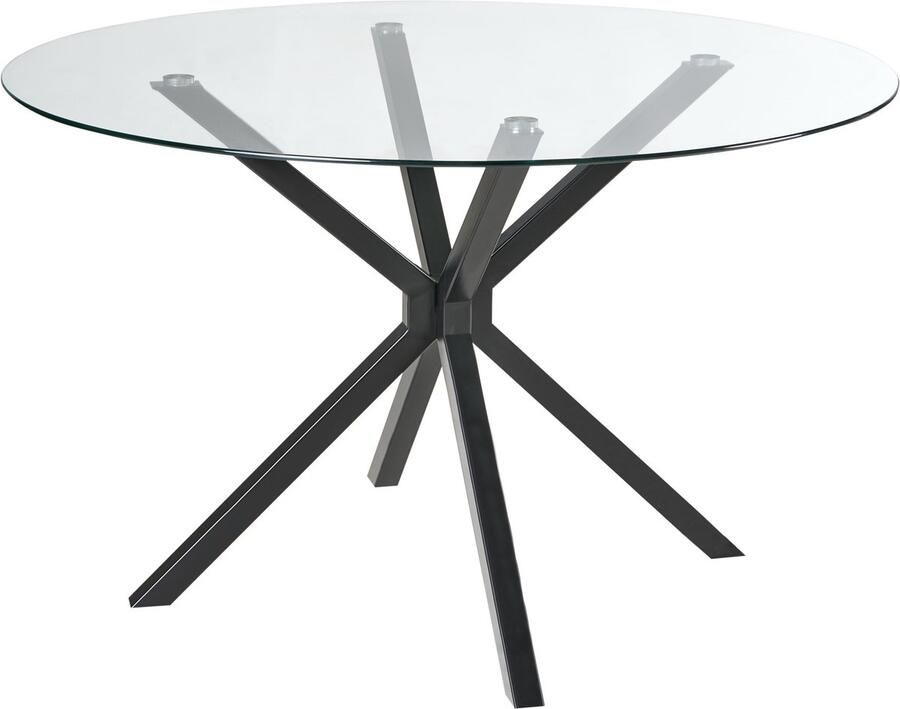 Beliani MESTON Eettafel Zwart ⌀ 120 cm Veiligheidsglas