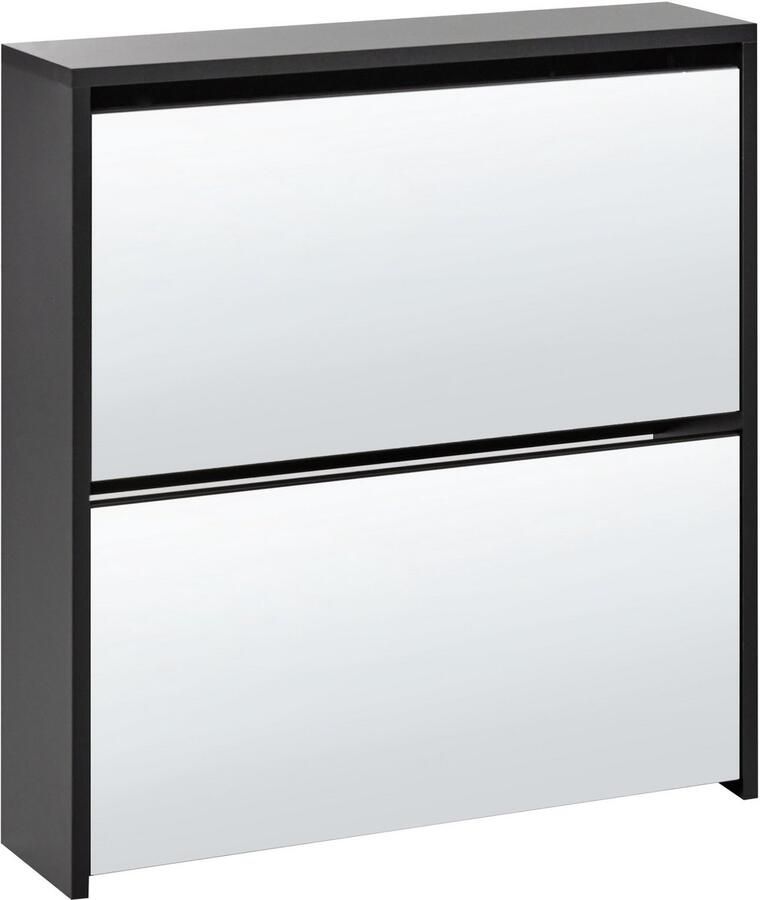 Beliani MIDFIELD Schoenenkast 2 vakken Zwart MDF