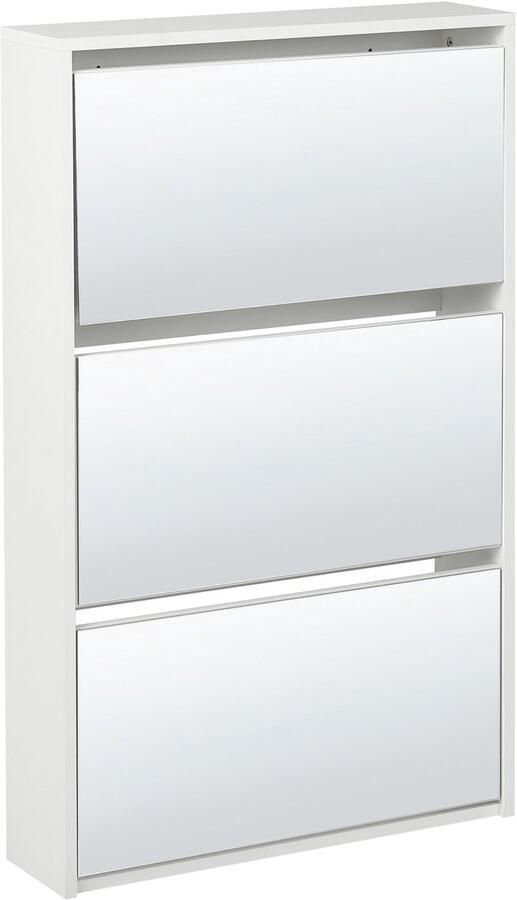 Beliani Schoenenkast MIDFIELD Spiegelend zilver