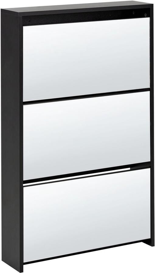 Beliani MIDFIELD Schoenenkast 3 vakken Zwart MDF