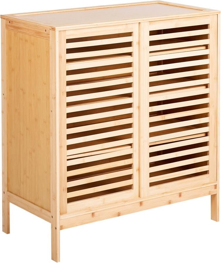 Beliani Schoenenkast MIDWOOD Bamboehout Lichtbruin