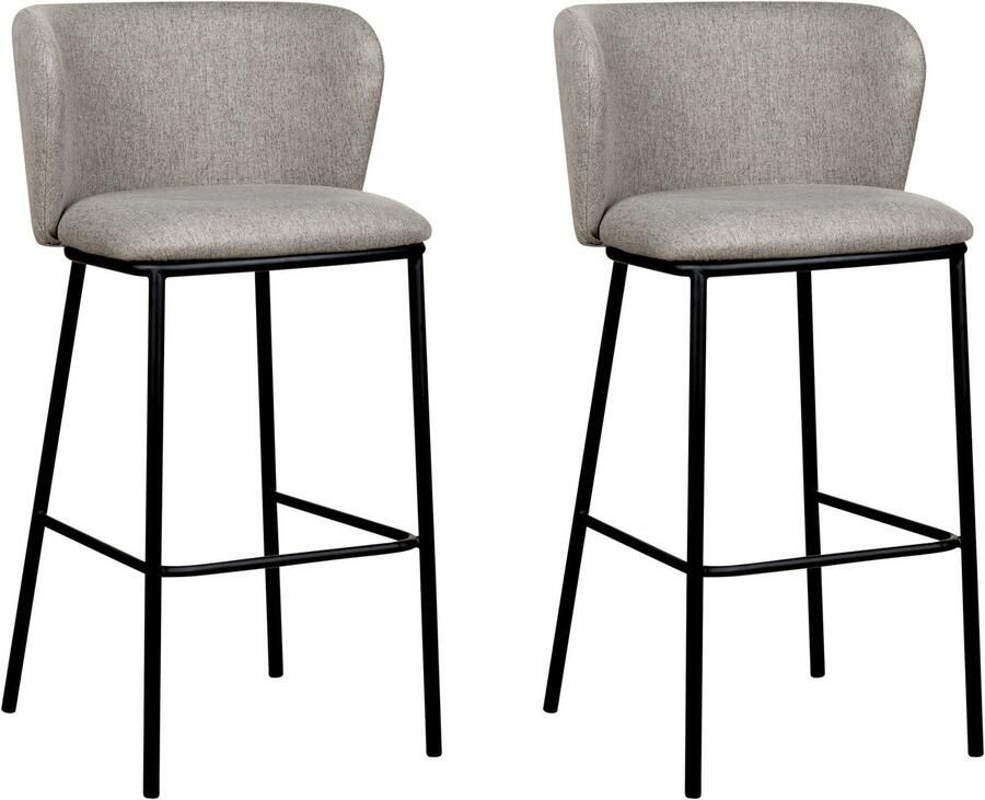 Beliani MINA Barkruk set van 2 Grijs Polyester