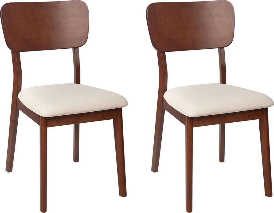 Beliani Set van 2 eetkamerstoelen MINIER Hout Donkerbruin