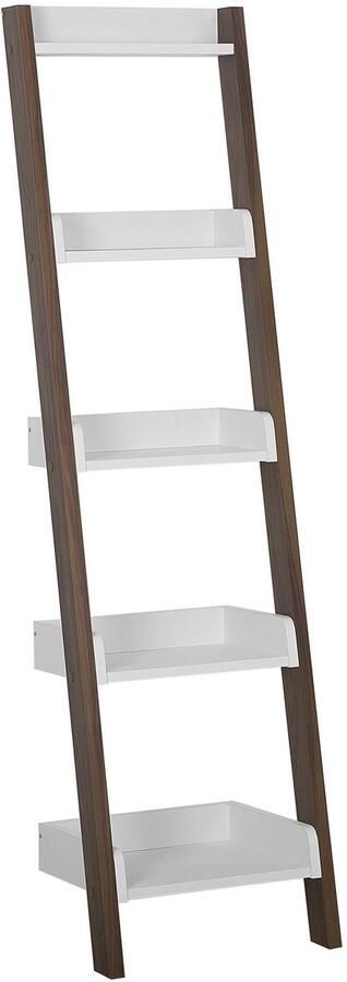 Beliani Boekenkast met 5 planken MOBILE DUO 166 cm Bruin wit