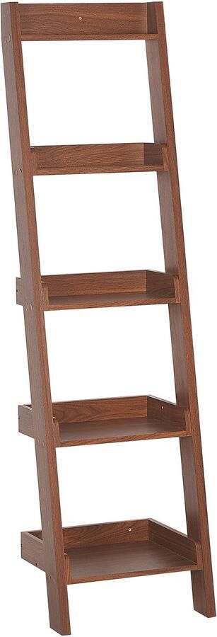 Beliani Boekenkast met 5 planken MOBILE DUO 169 cm Donkerbruin