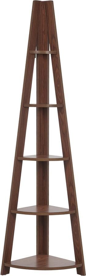 Beliani MOBILE SOLO Shelving Unit Donkere houtkleur MDF - Foto 2