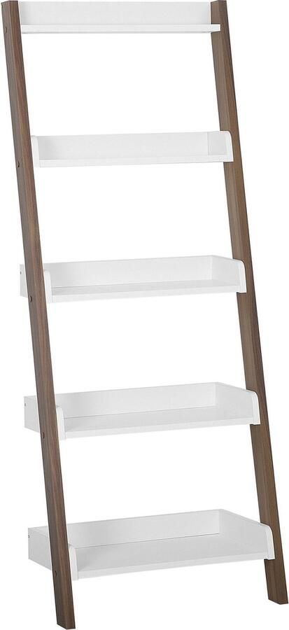 Beliani Boekenkast met 5 planken MOBILE TRIO 164 cm Bruin wit