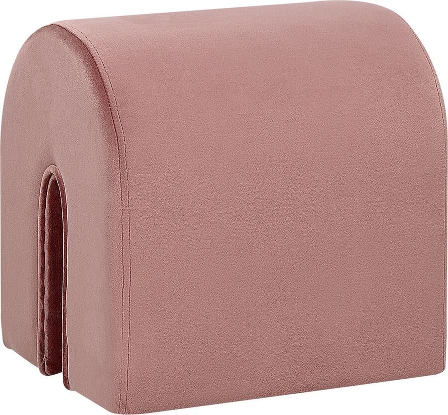 Beliani MODOC Poef met opbergruimte Roze 35 cm Fluweel