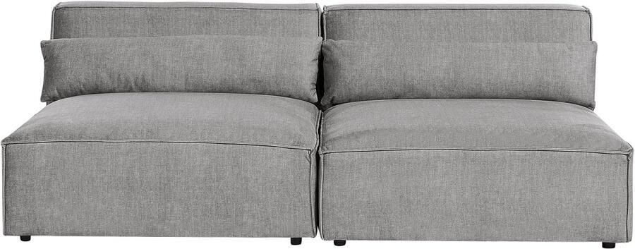 Beliani HELLNAR Tweezitsbank zonder armleuningen Grijs Polyester