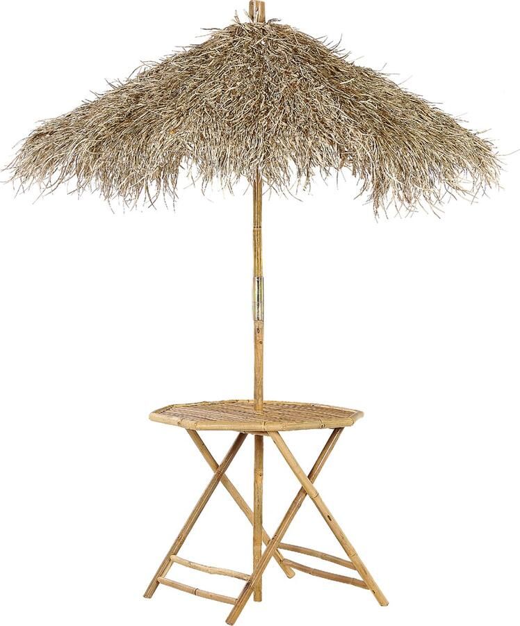 Beliani -MOLISE -Tuintafel-Lichte houtkleur-85 x 85 cm-Bamboehout