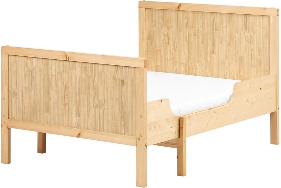 Beliani Uitschuifbaar kinderbed Dennenhout MONTIGNY 90 x 200 cm Lichtbruin