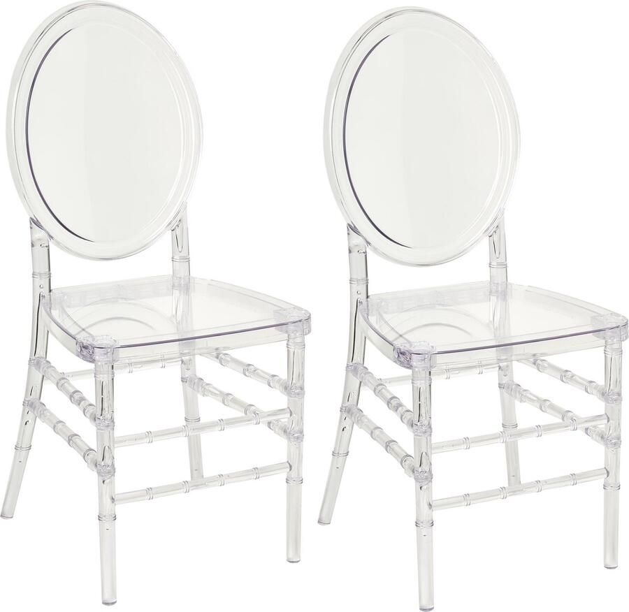Beliani MONTROSE Eetkamerstoel set van 2 Transparant Plastic