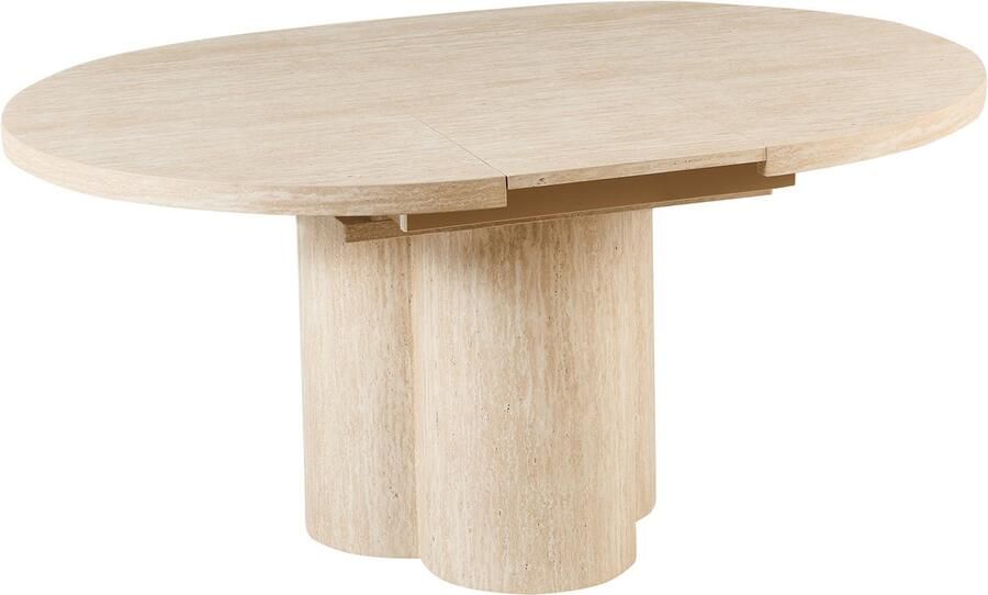 Beliani MORAINE Uitschuifbare eettafel Lichtbruin 120 160 x 76 cm MDF