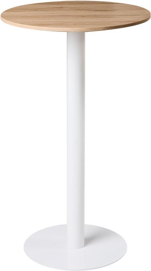 Beliani MORELLA Statafel Lichtbruin Wit 60 cm MDF